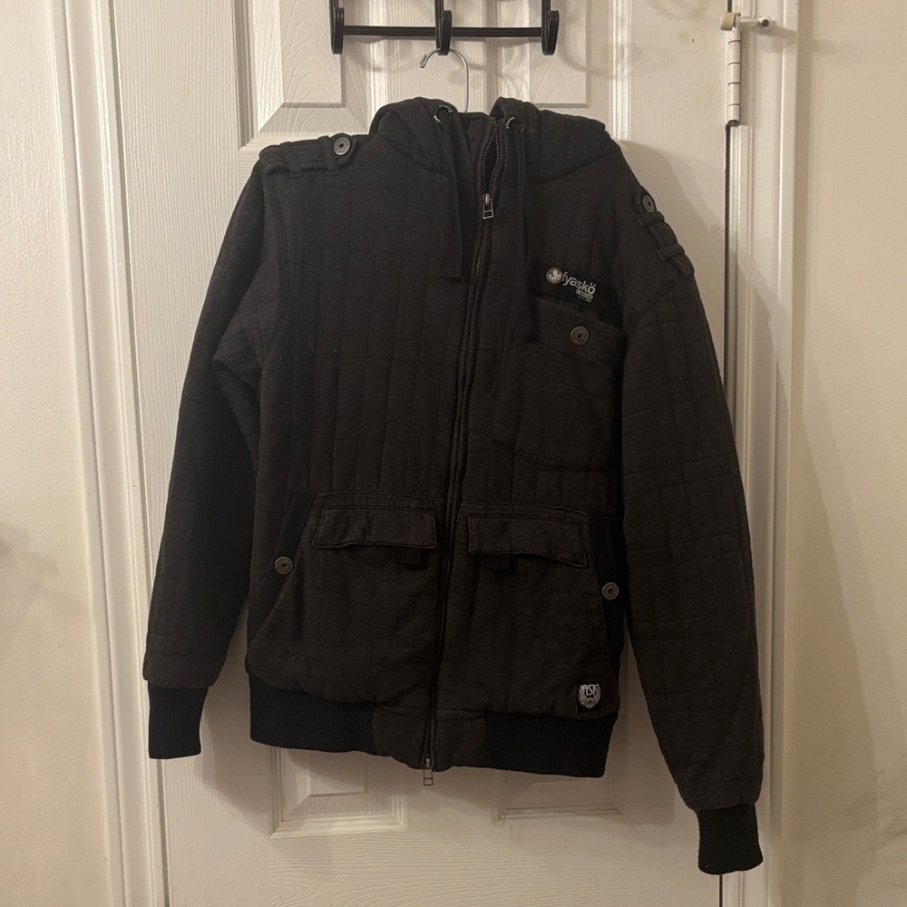 Unbranded Kids Black Quilted Hooded Jacket